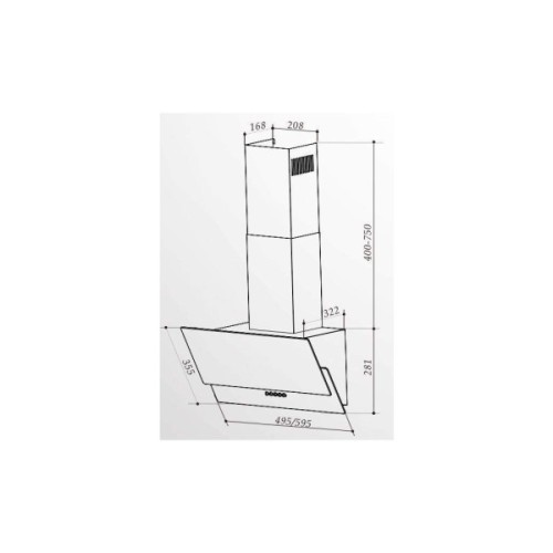 Витяжка кухонна Interline GOLF BK A/60/PB/GL/T