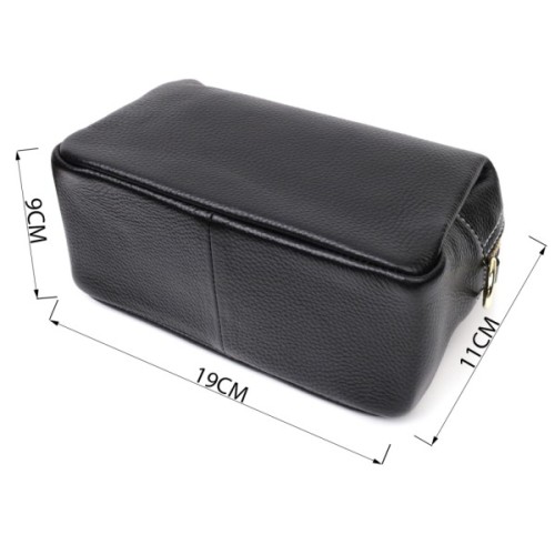 Сумка Vintage Жіноча з двома ременями з натуральної шкіри Чорна (22276)