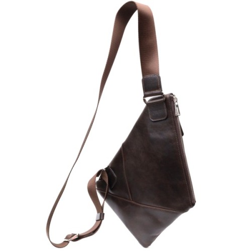 Сумка Grande Pelle Чоловіча на плече з натуральної шкіри Коричнева (11669)