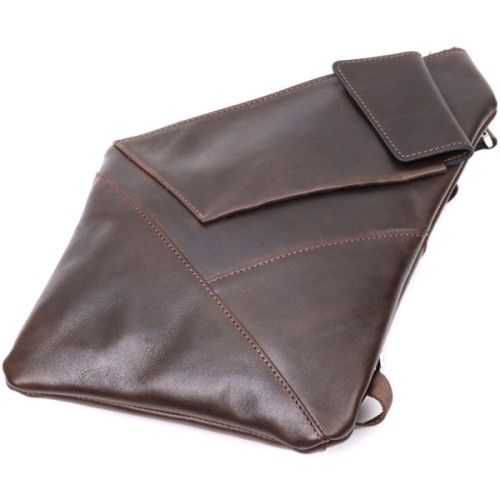 Сумка Grande Pelle Чоловіча на плече з натуральної шкіри Коричнева (11669)