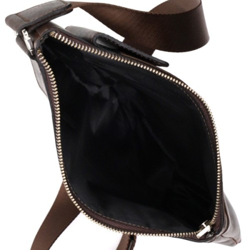 Сумка Grande Pelle Чоловіча на плече з натуральної шкіри Коричнева (11669)