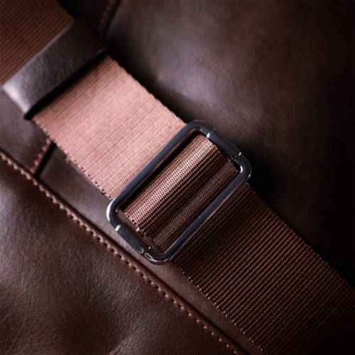 Сумка Grande Pelle Чоловіча на плече з натуральної шкіри Коричнева (11669)