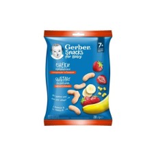 Дитячі снеки Gerber Кукурудзяні палички зі смаком полуниці та банана з 7 місяців 28 г (1627025)