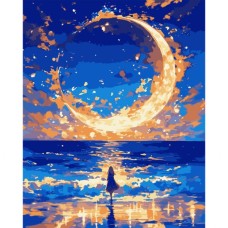 Картина по номерам Santi Місяць у вогнях 40*50см LED (955068)