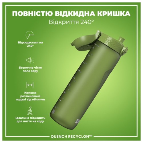 Пляшка для води ION8 OneTouch 1000 мл BPA Free Khaki Green (I8RF1000KGRE)