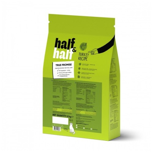 Сухий корм для кішок Half&Half із чутливим травленням з індичкою 8 кг (4820261920833)