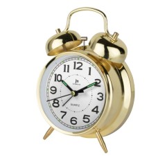 Настільний годинник Lowell будильник,жовте золото (JA7041G)