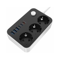 Мережевий фільтр живлення ColorWay CW-CHE36PDB, 3 розетки/ 3USB + 3TYPE-C 2M (CW-CHE36PDB)