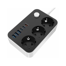 Мережевий фільтр живлення ColorWay CW-CHE36PDB, 3 розетки/ 3USB + 3TYPE-C 2M (CW-CHE36PDB)