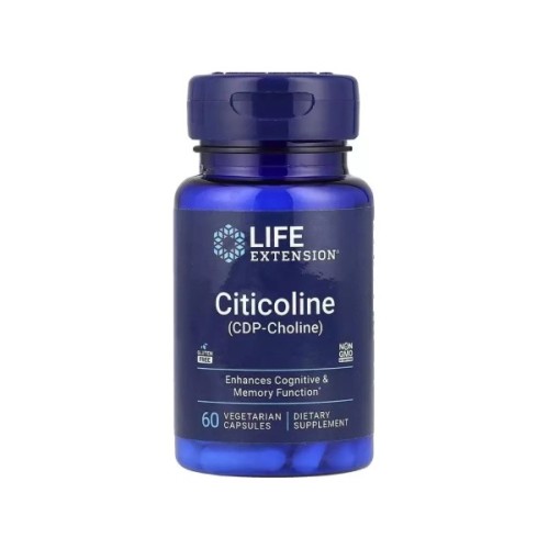 Вітамінно-мінеральний комплекс Life Extension Цитиколін, 500 мг порції, Citicoline (CDP Choline), 60 вегетаріанськ. (LEX-16596)