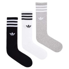 Шкарпетки Adidas Solid Crew Sock IU2653 3P білий, чорний, сірий XL (46-48) (4066757431777)
