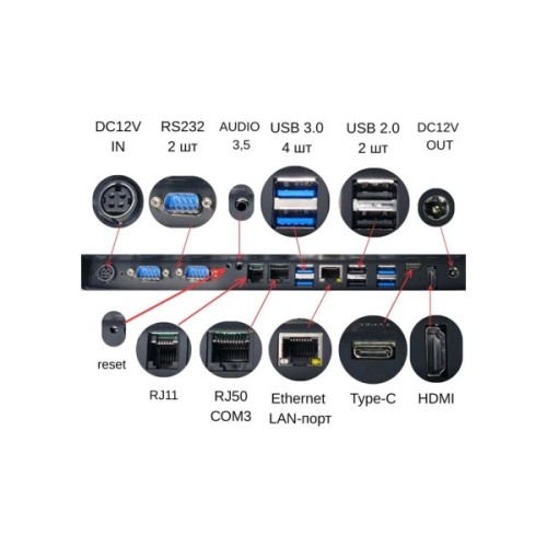 POS-термінал Geos S1505R, N97, 8GB/128GB, 2xRS232, 7xUSB, 15" 1024x768 res, Alum Case (GEOS POS S1506R(1024x768))