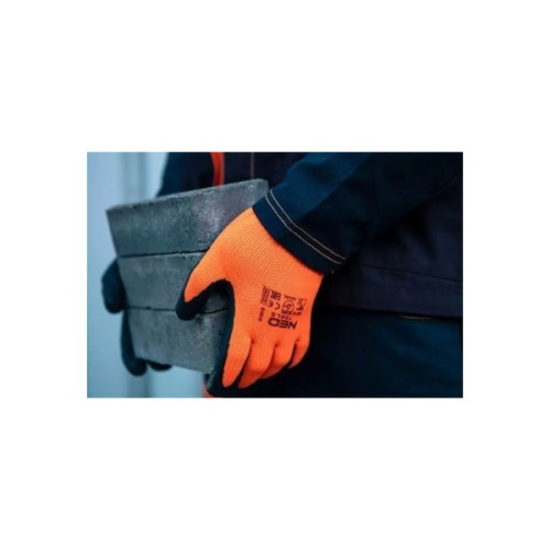 Захисні рукавиці Neo Tools латексне покриття, поліестер, р.10, помаранчево чорні (97-612-10)