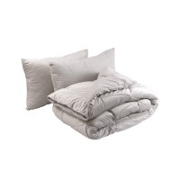 Ковдра Руно набір всесезона силіконова велюрова Soft Pearl 200х220 см з двома подушками 50х70 см (925.55_Soft Pearl)