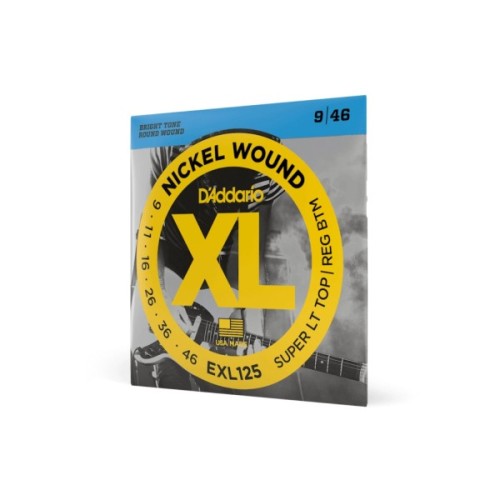 Струни для гітари D'Addario XL Nickel Wound Super Light Top / Regular Bottom (09-46) (EXL125)