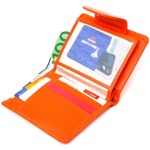 Гаманець Canpellini З натуральної шкіри Помаранчевий (21680)