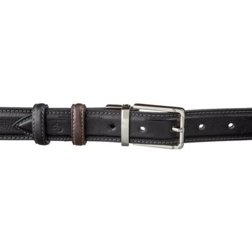 Ремінь Grande Pelle Брючний двосторонній Коричневий та Чорний (11155)