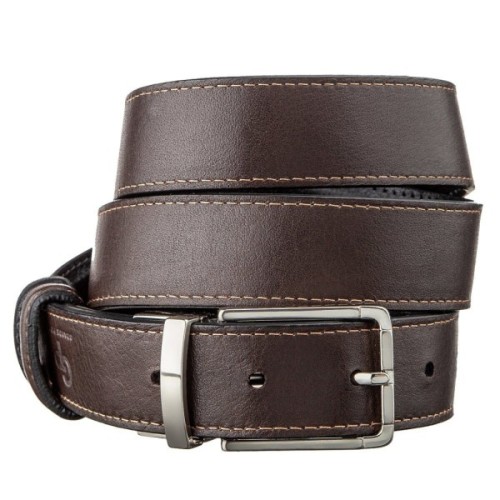 Ремінь Grande Pelle Брючний двосторонній Коричневий та Чорний (11155)