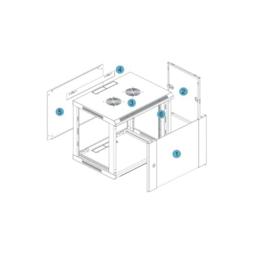 Шафа настінна Kingda 9U 19" 600x450 RAL9004 (KD-007-6409)