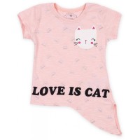 Футболка дитяча Haknur "Love is cat" (5754-104G-peach)