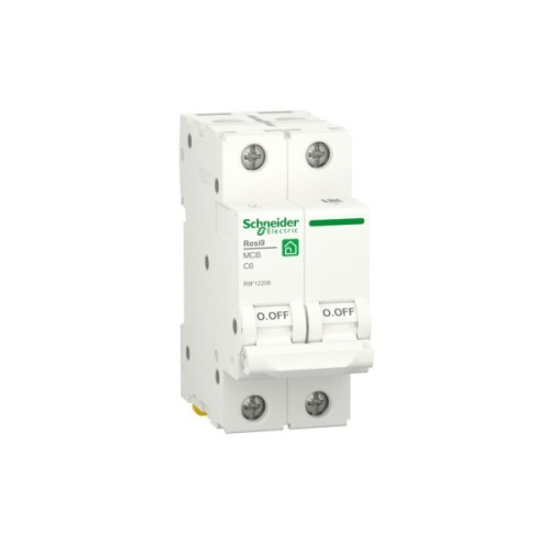 Автоматичний вимикач Schneider Electric RESI9 6kA 2P 6A C (R9F12206)