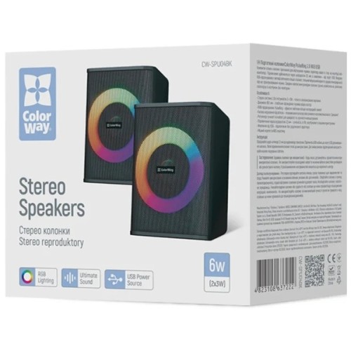 Акустична система ColorWay PulseRing 2.0 RGB USB Black (CW-SPU04BK)