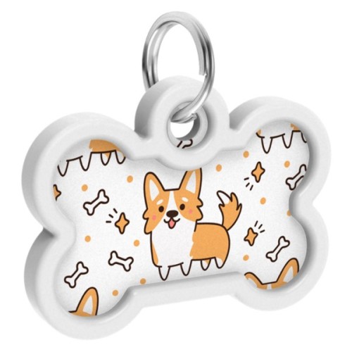 Адресник для тварин WAUDOG Smart ID з QR паспортом "Корги", кістка 40х28 мм (0640-0212)