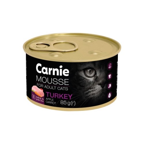 Паштет для котів Carnie з індичкою, яблуком, морквою та желе 85 г (4820255195551)
