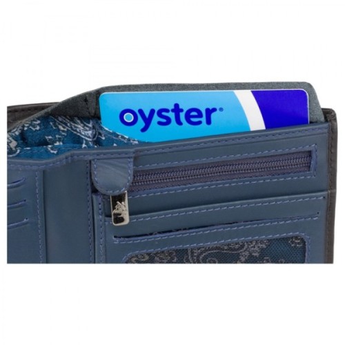 Гаманець Visconti VSL33 TAP-N-GO з RFID Black-Steel Blue (VSL33 BK/ST BL)