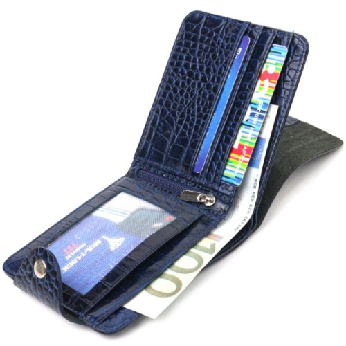 Портмоне Canpellini З натуральної шкіри Синє (21577)