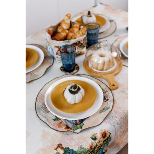 Серветка на стіл Прованс гобеленова Гарбузові гноми D 35см (036240)