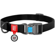 Нашийник для тварин WAUDOG Waterproof з QR паспортом Ш 20 мм Д 28-40 см чорний (27451)