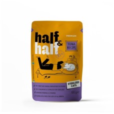Вологий корм для кішок Half&Half для стерилізованих шматочки з тунцем у соусі 100 г (4820261920888)
