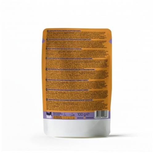 Вологий корм для кішок Half&Half для стерилізованих шматочки з тунцем у соусі 100 г (4820261920888)