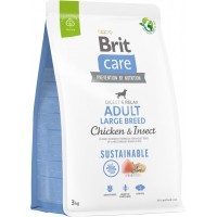 Сухий корм для собак Brit Care Dog Sustainable Adult Large Breed з куркою та комахами 3 кг (8595602558759)