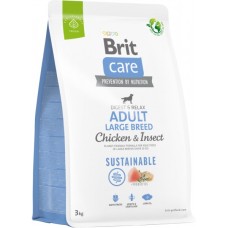 Сухий корм для собак Brit Care Dog Sustainable Adult Large Breed з куркою та комахами 3 кг (8595602558759)