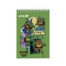 Блокнот Kite на спіралі Ninja Turtles А6, 48 аркушів, нелінований (NT25-196)