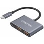Концентратор Canyon hub DS-3 3in1 USB-C Dark Grey (CNS-TDS3)