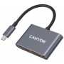 Концентратор Canyon hub DS-3 3in1 USB-C Dark Grey (CNS-TDS3)