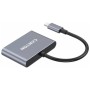 Концентратор Canyon hub DS-3 3in1 USB-C Dark Grey (CNS-TDS3)