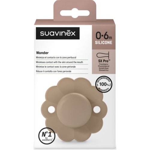 Пустушка Suavinex Wonder фізіологічна, 0-6 міс. бежева (308372)
