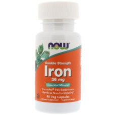 Мінерали Now Foods Залізо, Iron, 36 мг, 90 капсул (NOW-01444)