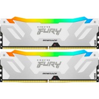 Модуль пам'яті для комп'ютера DDR5 64GB (2x32GB) 6400 MHz Renegade RGB White XMP Kingston Fury (ex.HyperX) (KF564C32RWAK2-64)