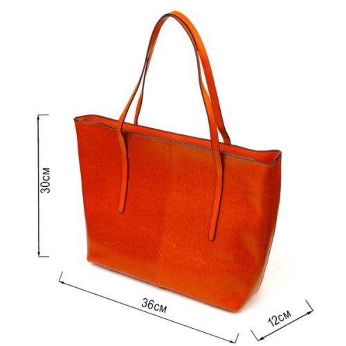 Сумка Vintage Шоппер з натуральної шкіри Руда (22096)