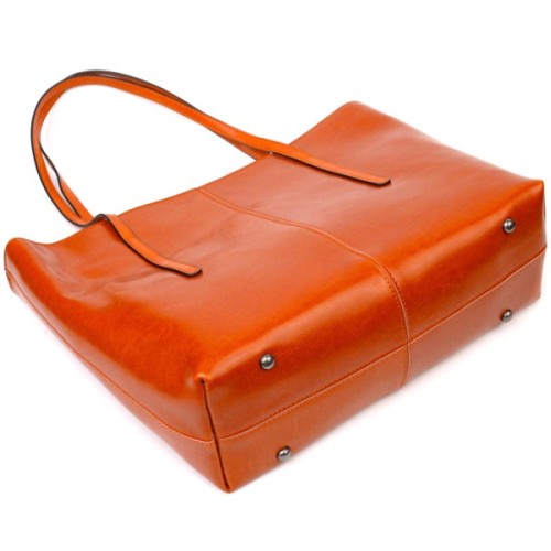 Сумка Vintage Шоппер з натуральної шкіри Руда (22096)