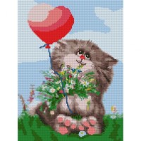 Картина по номерам Santi Котик з кулькою 30*40 см алмазна мозаїка (954714)