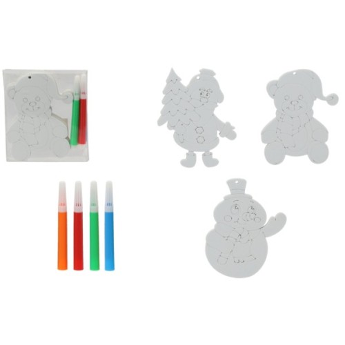 Ялинкова іграшка Chomik Комплект прикрас для розфарбовування 3шт 10см та фломас (5900779897120_2)