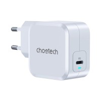 Зарядний пристрій Choetech USB-C PD45W QC3.0/PPS GaN (PD8007-EU-WH)