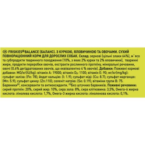 Сухий корм для собак Purina Friskies Balans з куркою й овочами 2.4 кг (7613034232168)