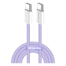 Дата кабель USB-C to USB-C 1.0m 60W 3.0А purple ColorWay (CW-CBPDCC061-PU)